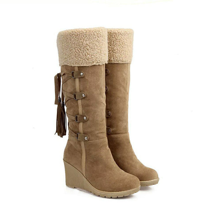 Evelorae | Women's Faux Fur-Lined Wedge Ankle Boots