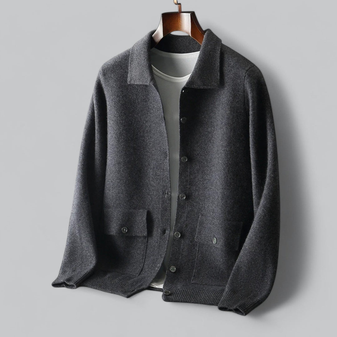 Merovant | Men's Luxury Cashmere & Merino Wool Button-Up Cardigan 2