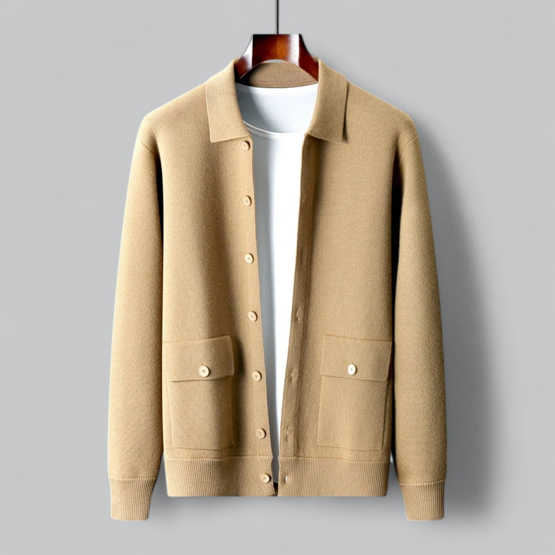 Merovant | Men's Luxury Cashmere & Merino Wool Button-Up Cardigan 11