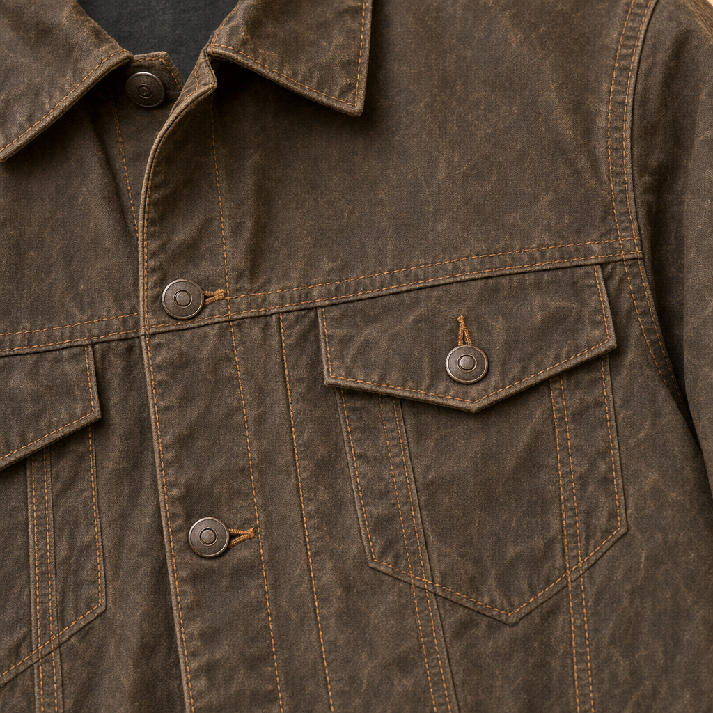 Brackenford | Men's Water-Resistant Waxed Cotton Trucker Jacket