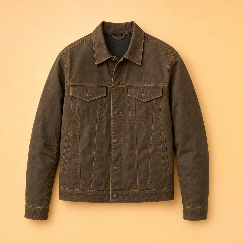 Brackenford | Men's Water-Resistant Waxed Cotton Trucker Jacket