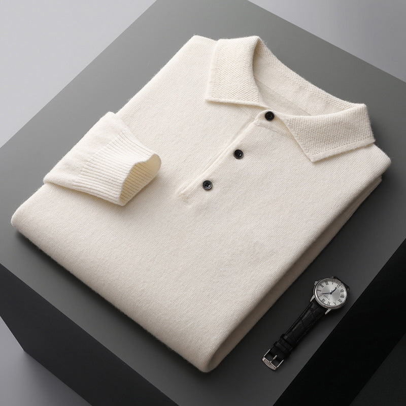 Norvienne | Cashmere Long Sleeve Polo Sweater 1