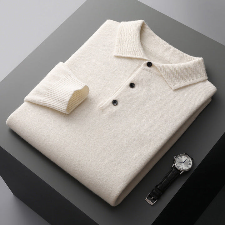 Norvienne | Cashmere Long Sleeve Polo Sweater 1