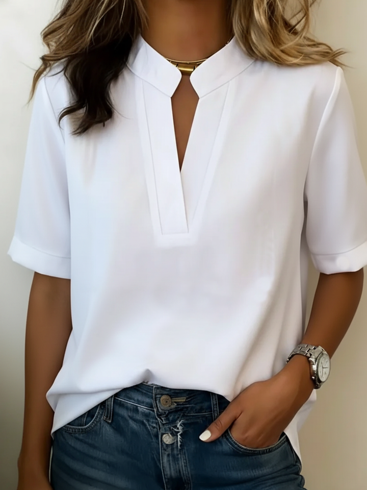 Elovique | Women's Elegant V-Neck Blouse – Lightweight Flowing Top 1