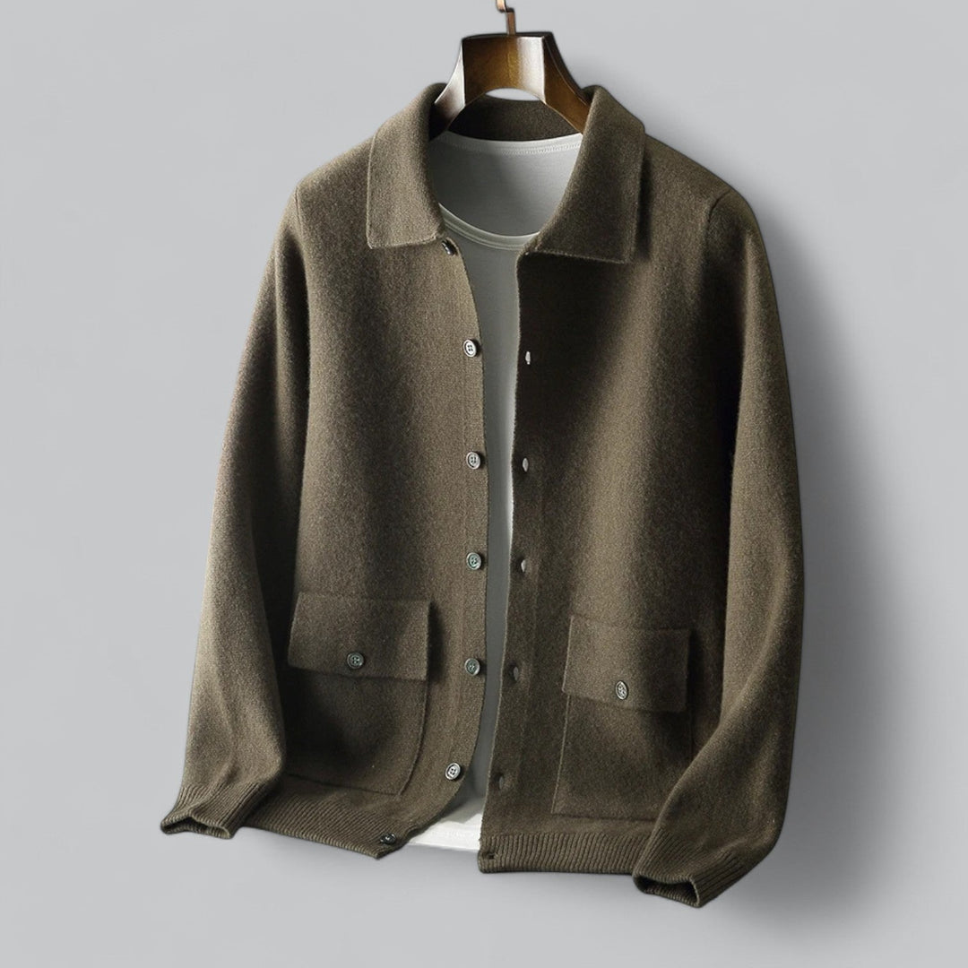 Merovant | Men's Luxury Cashmere & Merino Wool Button-Up Cardigan 9