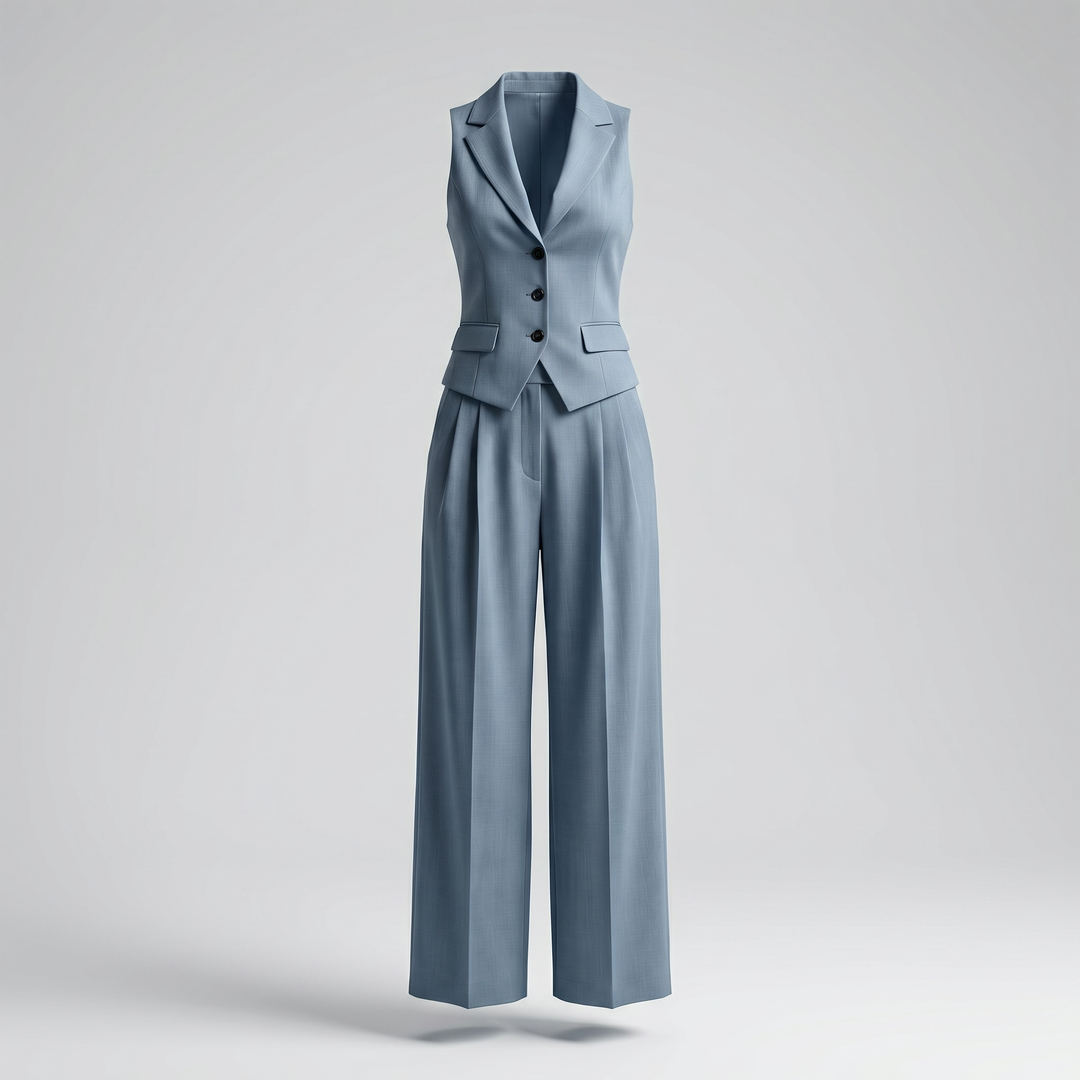 Avelisse | Women's Tailored Two-Piece Vest & Trouser Set – Elegant Sleeveless V-Neck Outfit 3