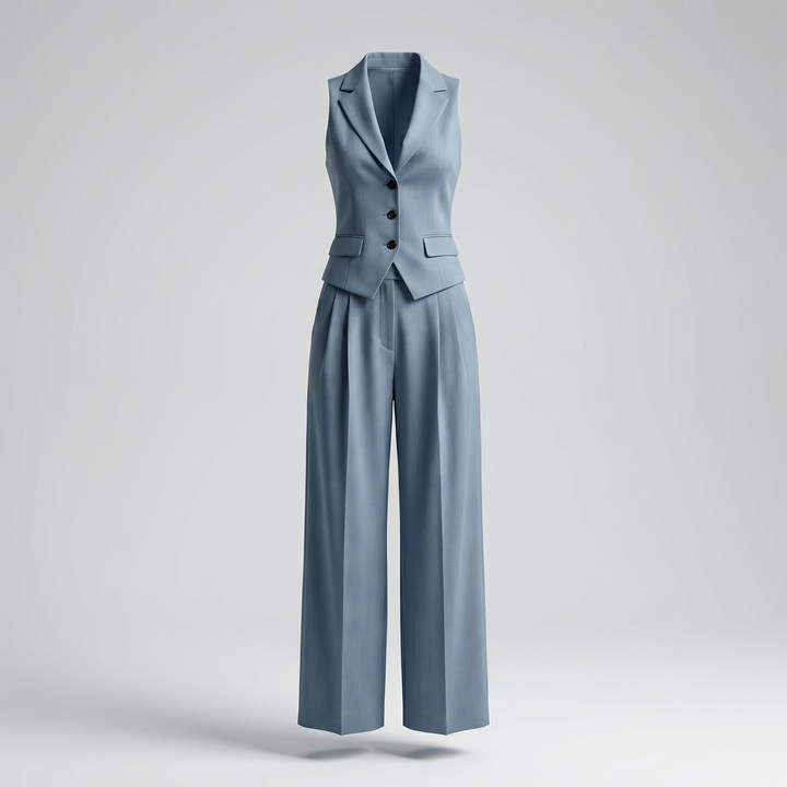 Avelisse | Women's Tailored Two-Piece Vest & Trouser Set – Elegant Sleeveless V-Neck Outfit 3