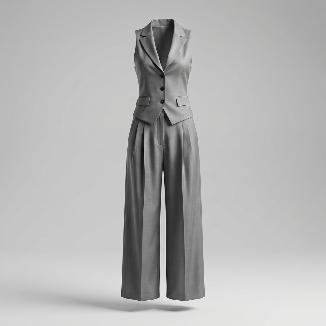 Avelisse | Women's Tailored Two-Piece Vest & Trouser Set – Elegant Sleeveless V-Neck Outfit 4