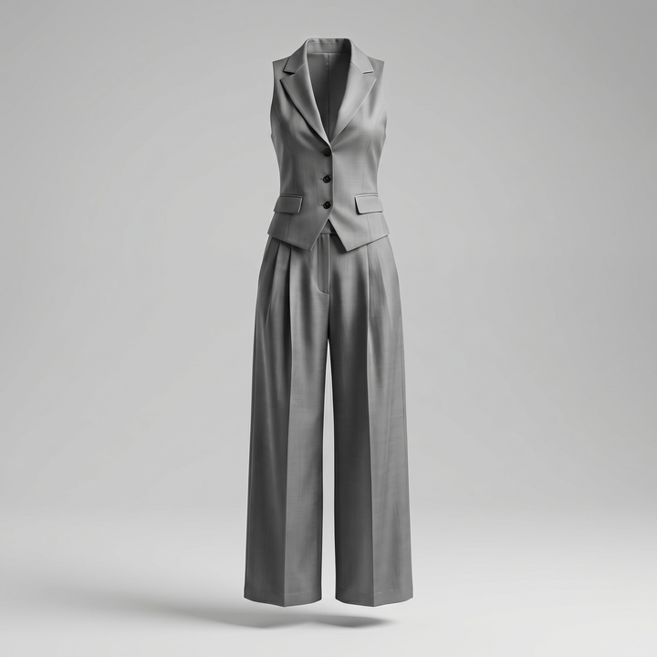 Avelisse | Women's Tailored Two-Piece Vest & Trouser Set – Elegant Sleeveless V-Neck Outfit 4