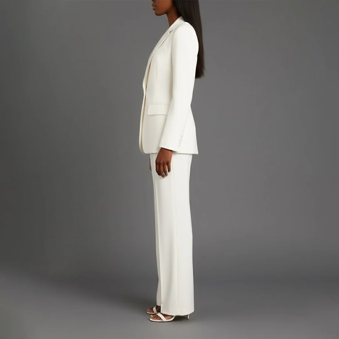 Valestra | Women's Tailored Blazer & Straight-Leg Trousers Set – Elegant Two-Piece Formal Suit 2
