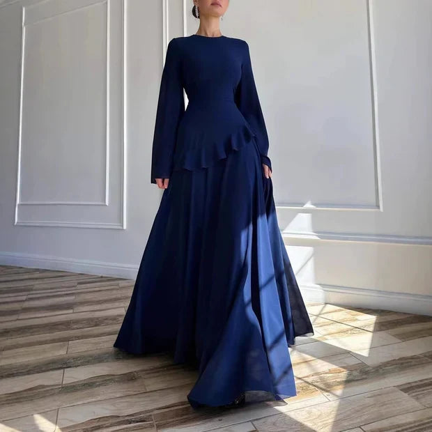 Aurelorae | Women's Elegant Tiered Bell Sleeve Maxi Dress 8