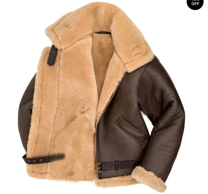 Aeromont | Men's Genuine Shearling B3 Aviator Flight Jacket 2
