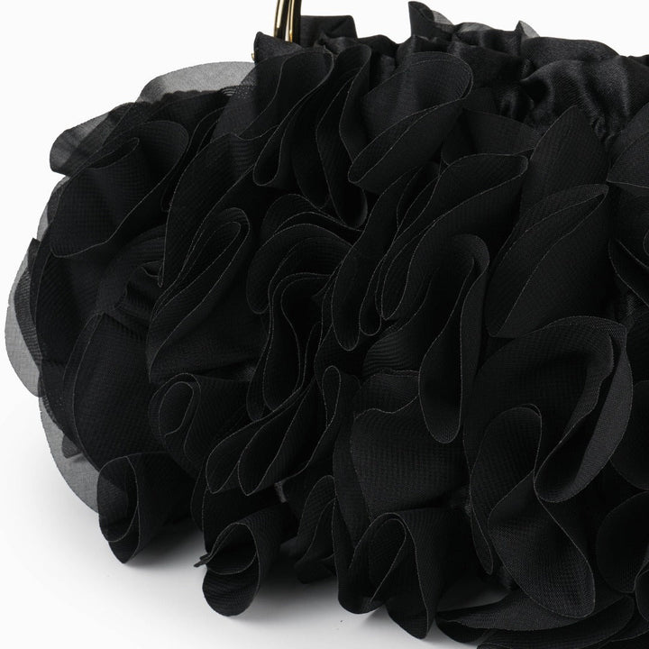 Rouselle | Women's Ruffle Evening Clutch Bag – Gold Kiss-Lock Frame & Detachable Chain 7