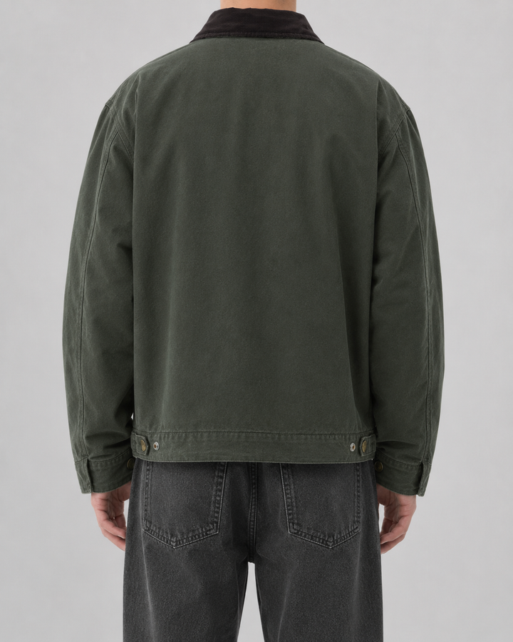 Braventon | Men’s Classic Canvas Barn Jacket with Corduroy Collar