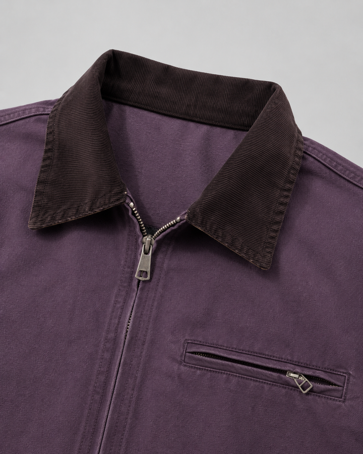 Braventon | Men’s Classic Canvas Barn Jacket with Corduroy Collar
