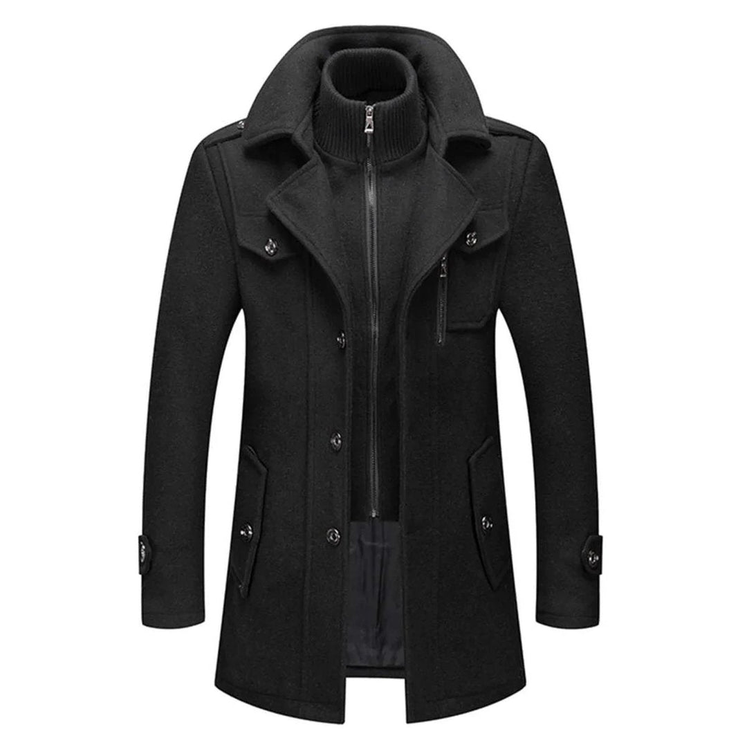 Aldermont | Men's Wool Blend Coat – Tailored Double-Collar Winter Overcoat 1