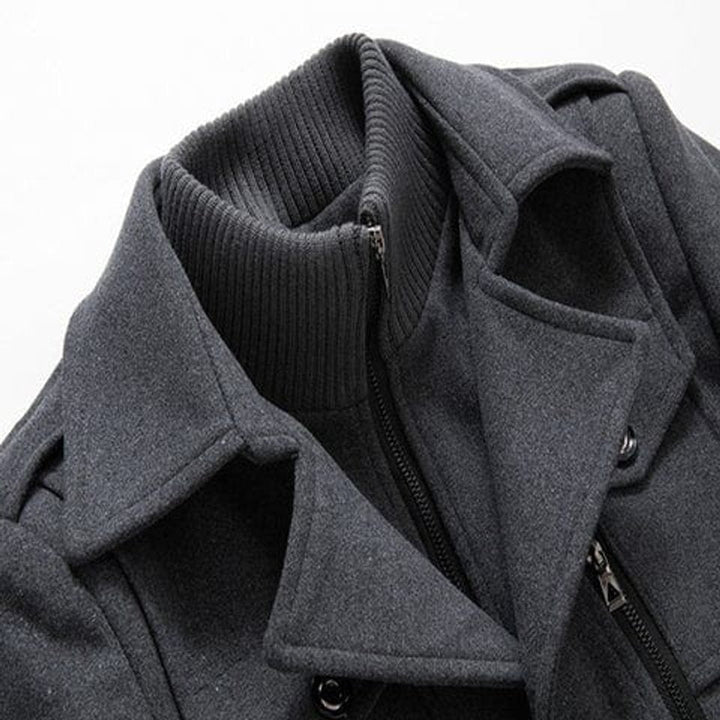 Aldermont | Men's Wool Blend Coat – Tailored Double-Collar Winter Overcoat 3
