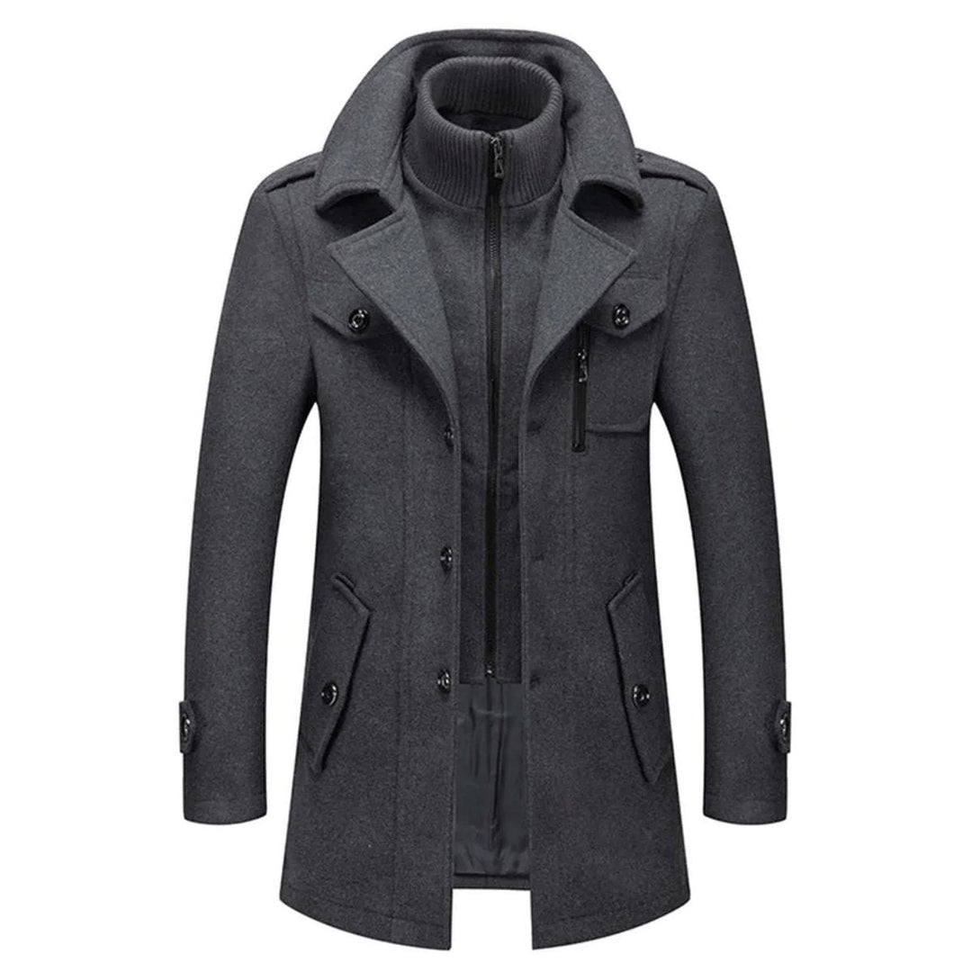 Aldermont | Men's Wool Blend Coat – Tailored Double-Collar Winter Overcoat 7