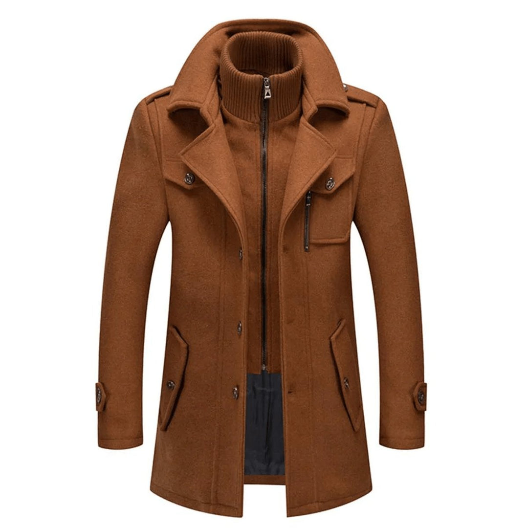 Aldermont | Men's Wool Blend Coat – Tailored Double-Collar Winter Overcoat 9