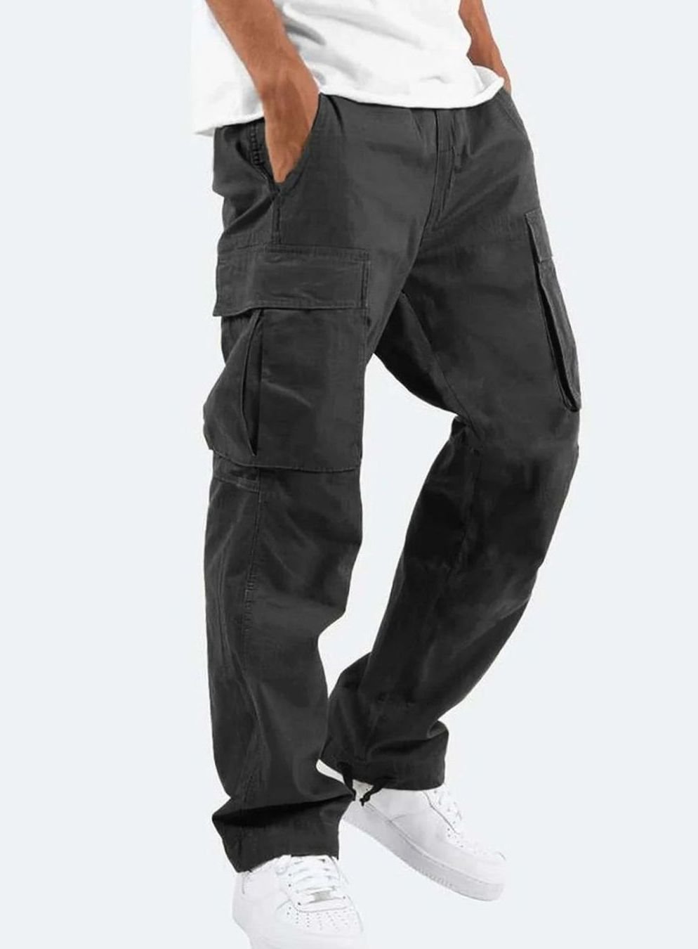 Carvion | Men's Relaxed Fit Cargo Trousers – Multi-Pocket Casual Pants with Adjustable Drawstring Hems 1