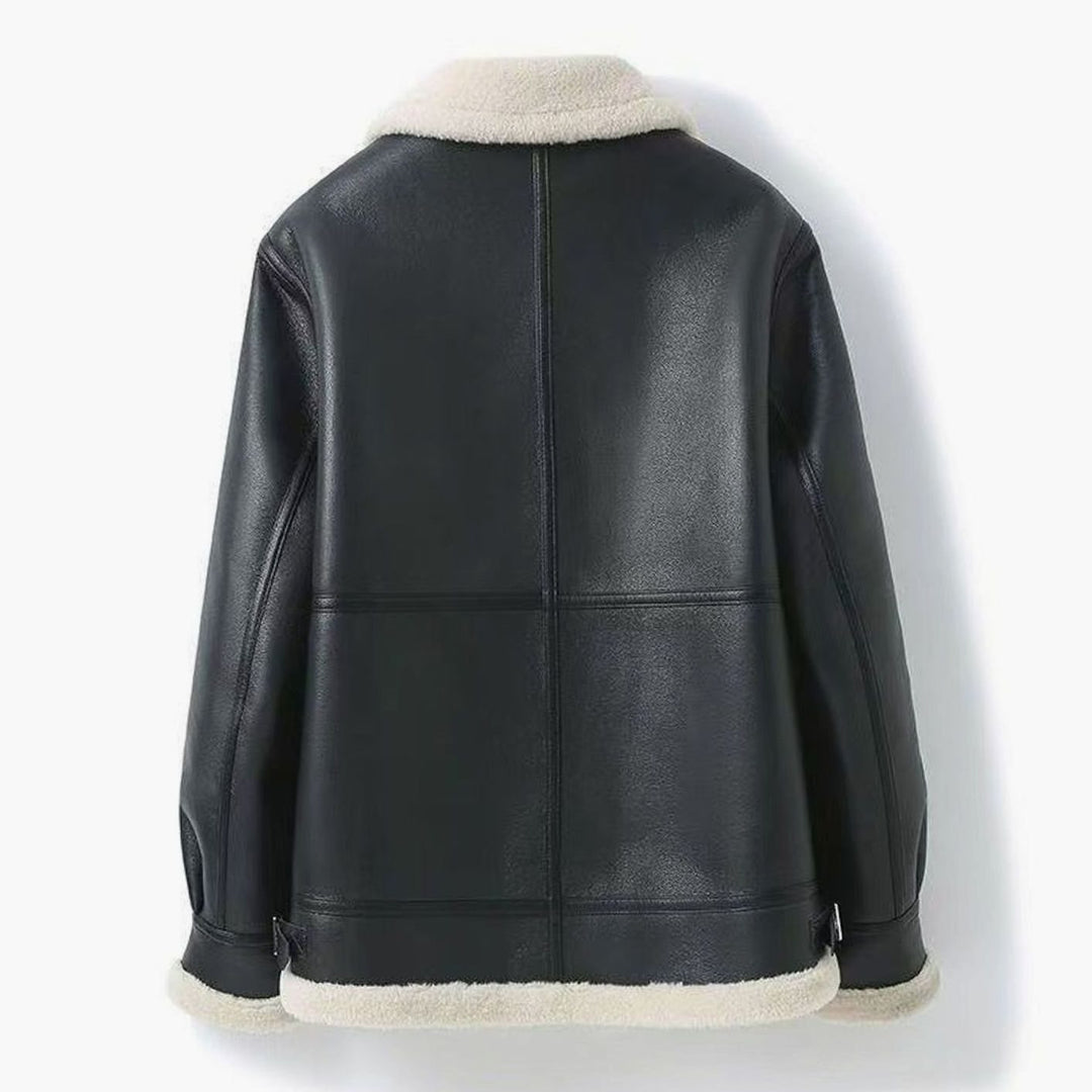 Avenmont | Men's Faux Shearling-Lined Aviator Jacket – Leather-Look Winter Coat 4