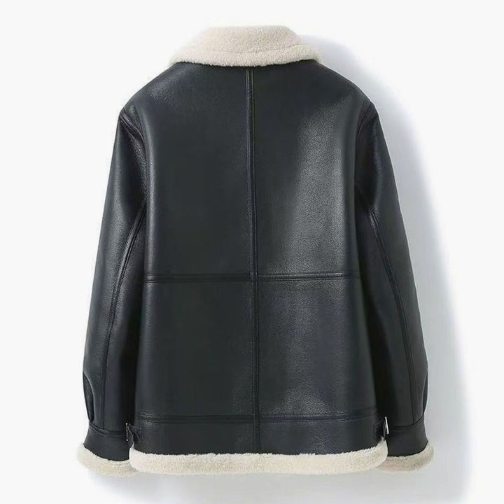Avenmont | Men's Faux Shearling-Lined Aviator Jacket – Leather-Look Winter Coat 4