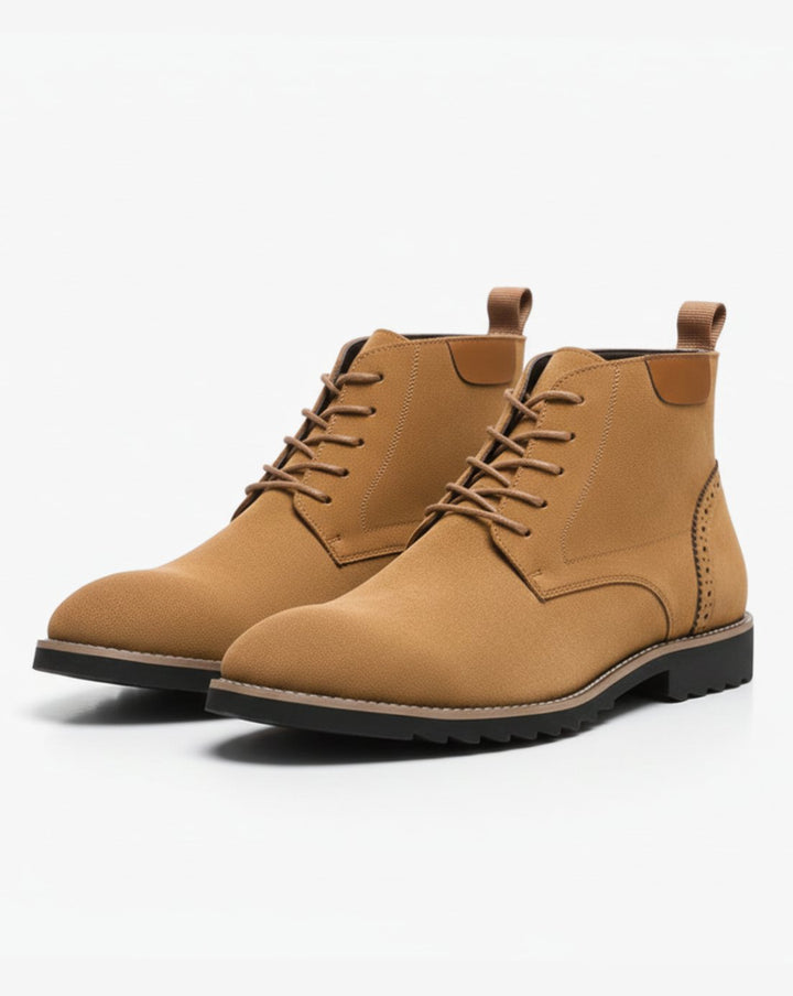 Suedmont | Men's Suede-Look Chukka Boots – Cushioned Lace-Up Smart-Casual Ankle Boots 1