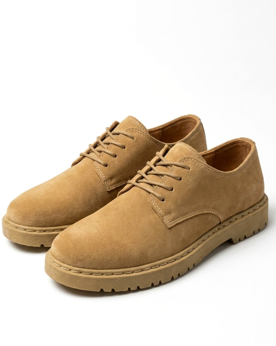 Tanverick | Men's Suede Derby Shoes – Chunky Lug-Sole Lace-Up Casual Shoes 1