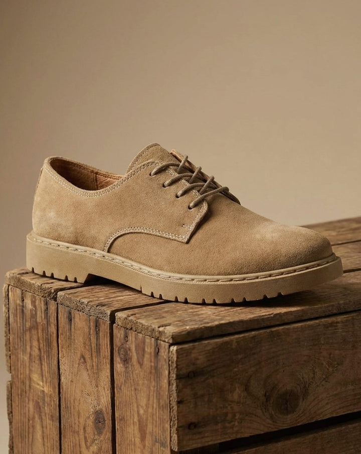 Tanverick | Men's Suede Derby Shoes – Chunky Lug-Sole Lace-Up Casual Shoes 2