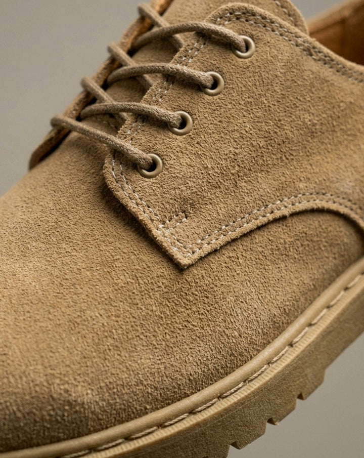 Tanverick | Men's Suede Derby Shoes – Chunky Lug-Sole Lace-Up Casual Shoes 3