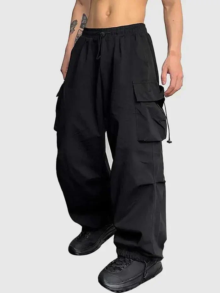 Vaymont | Men's Wide-Leg Cargo Trousers – Relaxed Fit Drawstring Waist & Adjustable Ankle Cuffs 1