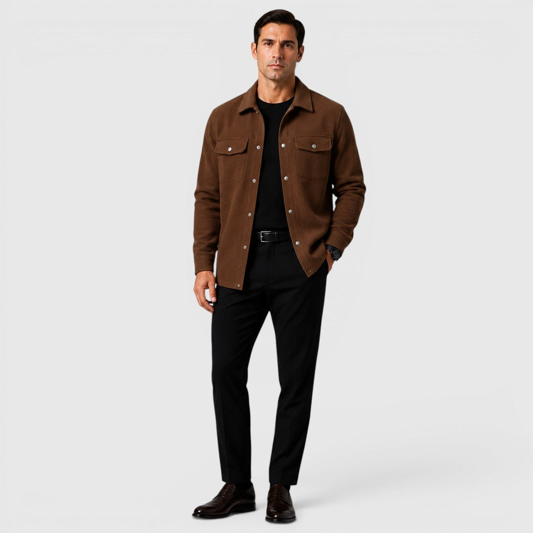 Arviston | Men's Brushed Fabric Regular-Fit Overshirt