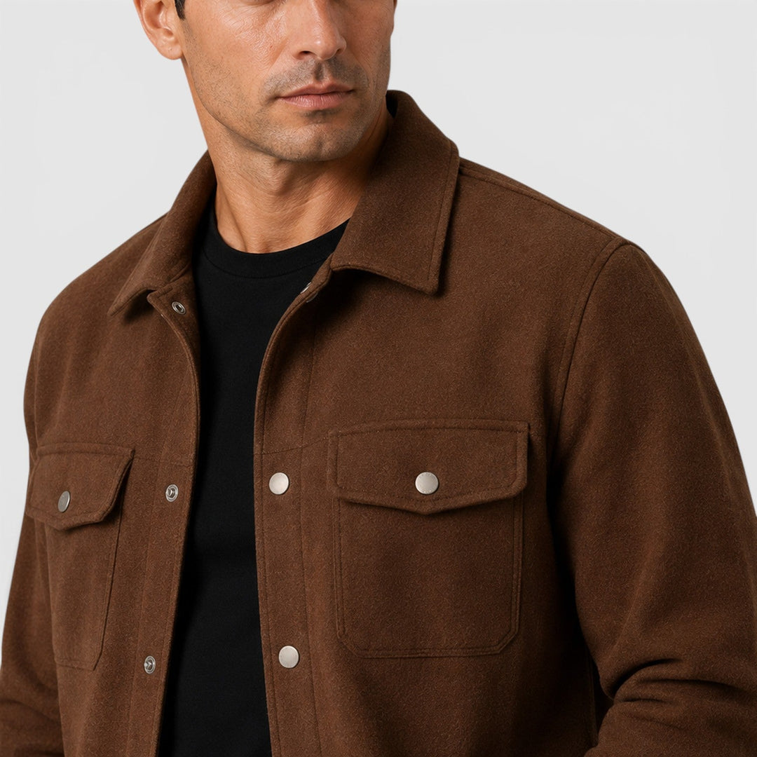 Arviston | Men's Brushed Fabric Regular-Fit Overshirt