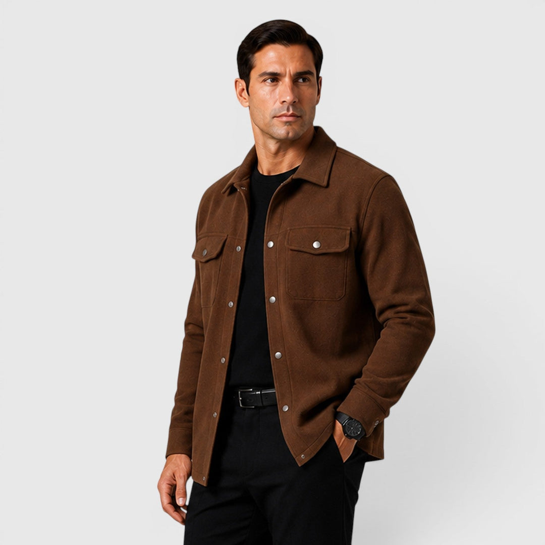 Arviston | Men's Brushed Fabric Regular-Fit Overshirt