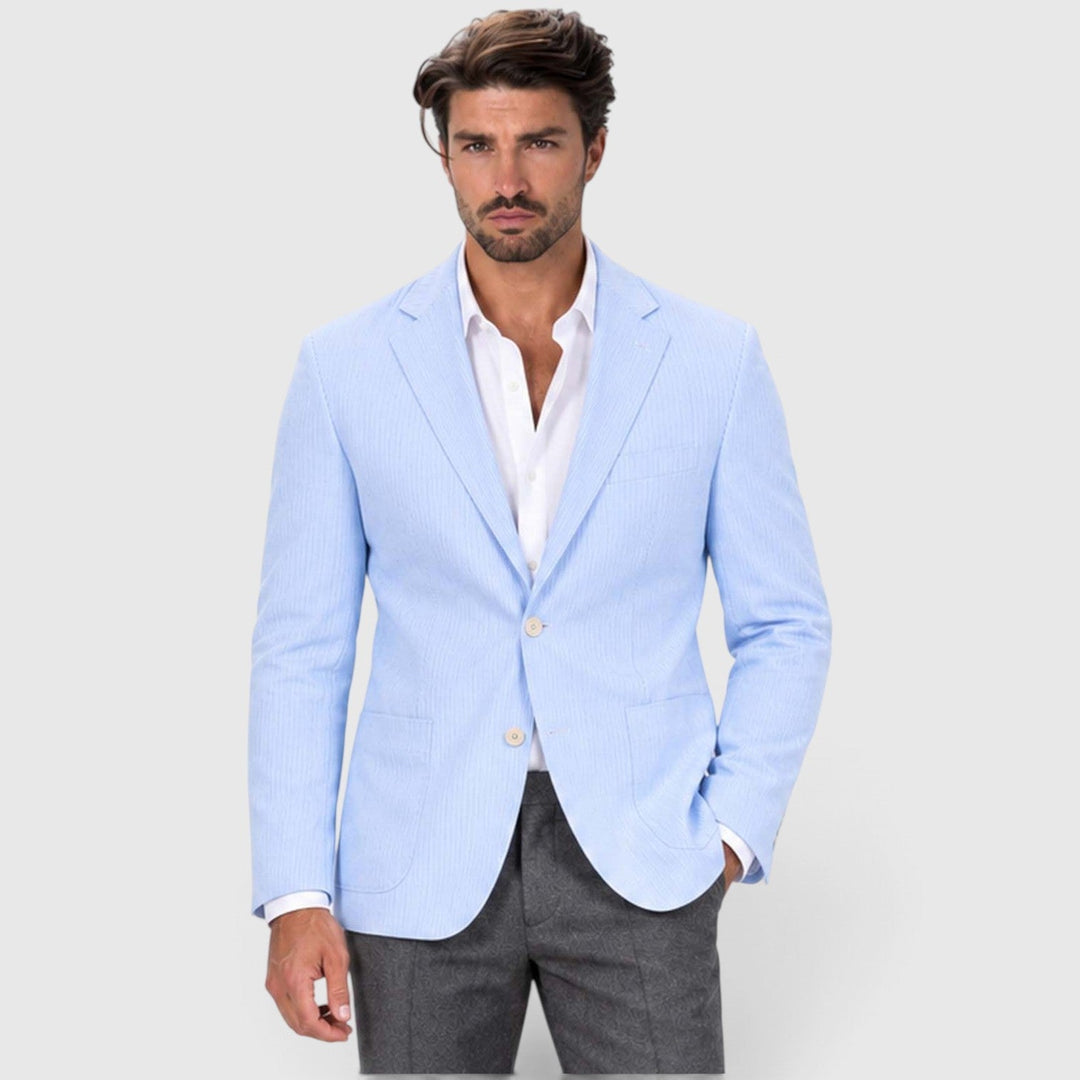Asterford | Men's Tailored Striped Seersucker-Style Blazer