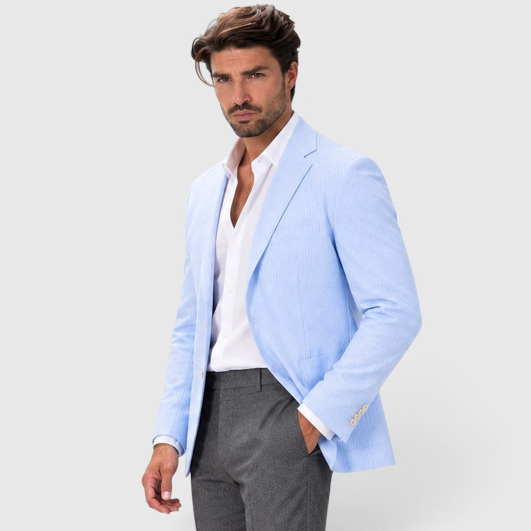 Asterford | Men's Tailored Striped Seersucker-Style Blazer