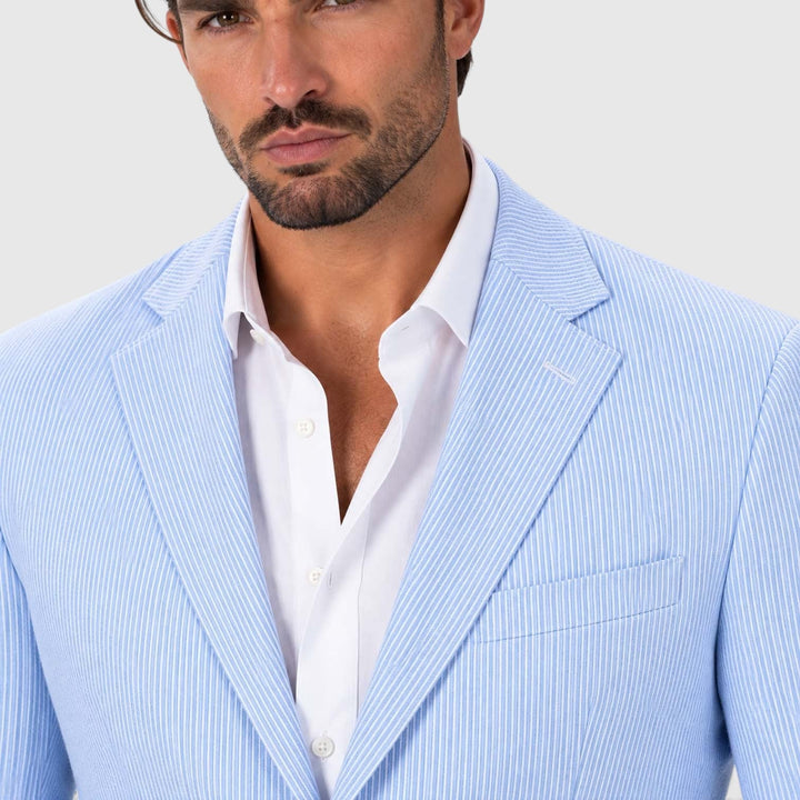 Asterford | Men's Tailored Striped Seersucker-Style Blazer
