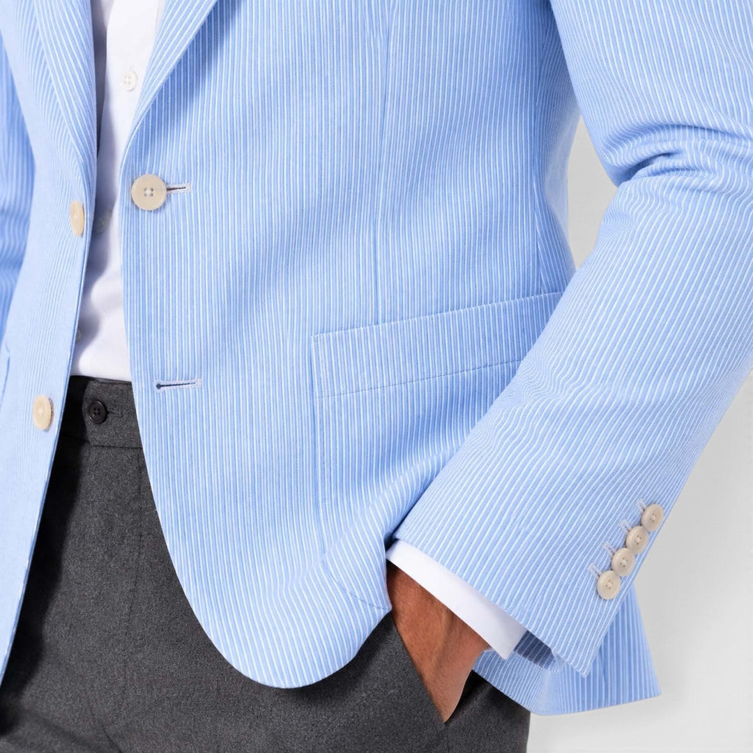 Asterford | Men's Tailored Striped Seersucker-Style Blazer