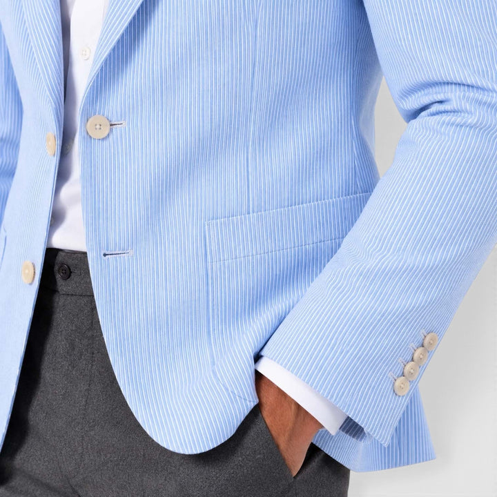 Asterford | Men's Tailored Striped Seersucker-Style Blazer