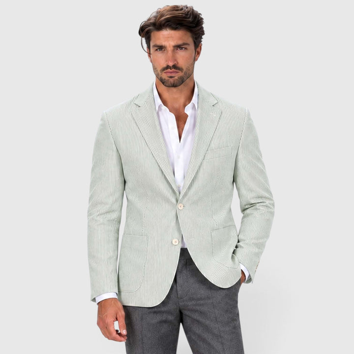 Asterford | Men's Tailored Striped Seersucker-Style Blazer