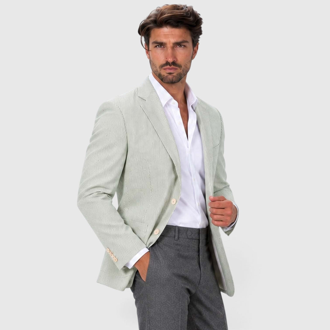 Asterford | Men's Tailored Striped Seersucker-Style Blazer