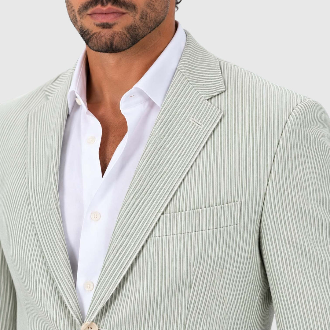 Asterford | Men's Tailored Striped Seersucker-Style Blazer
