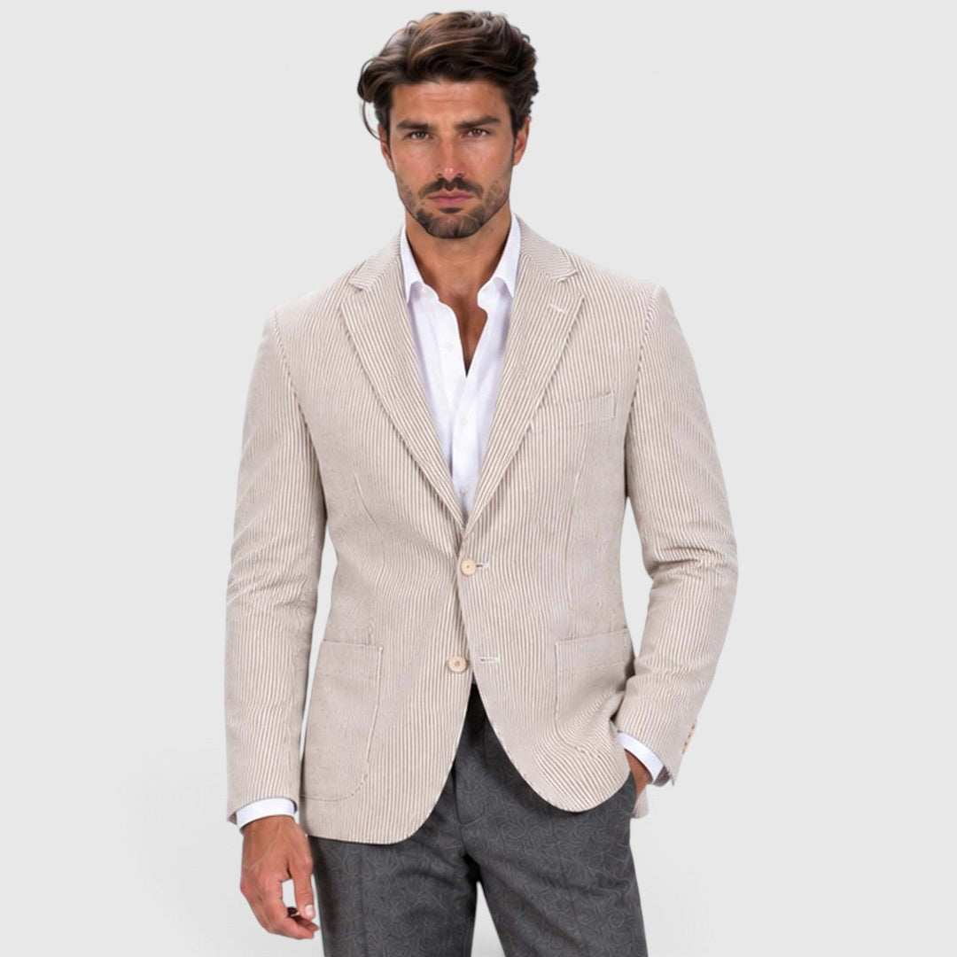 Asterford | Men's Tailored Striped Seersucker-Style Blazer
