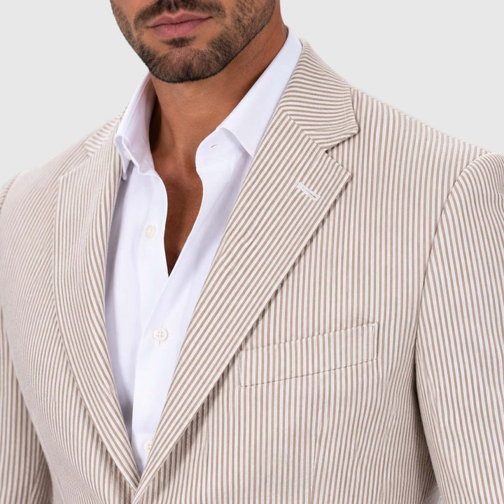 Asterford | Men's Tailored Striped Seersucker-Style Blazer