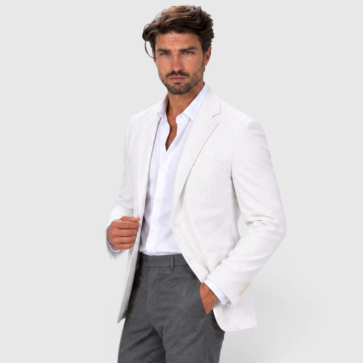 Asterford | Men's Tailored Striped Seersucker-Style Blazer