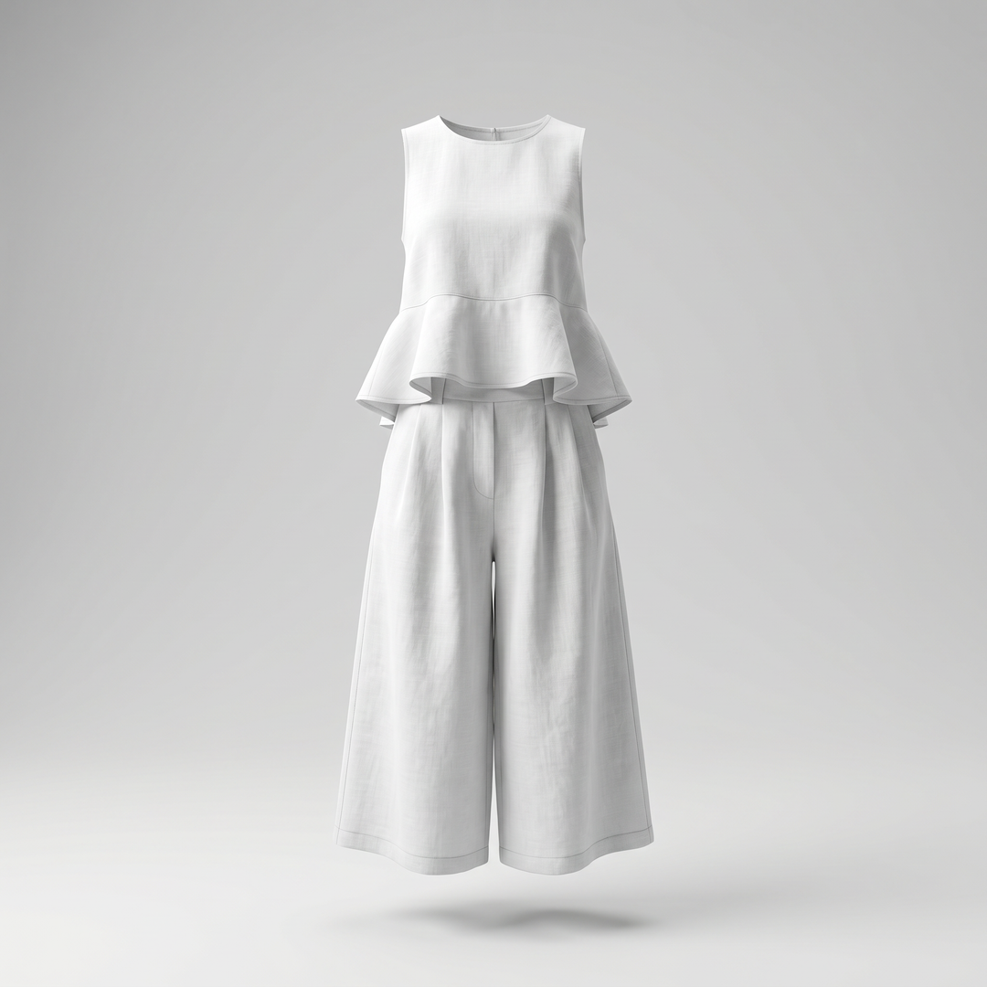 Linavelle | Women's Linen Two-Piece Set – Sleeveless Top & Relaxed Trousers 6