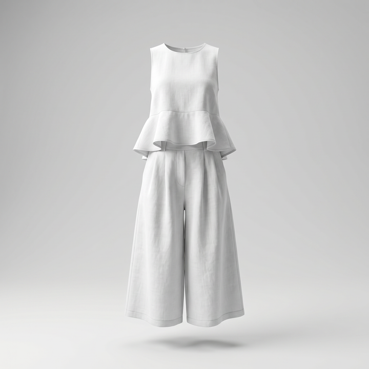Linavelle | Women's Linen Two-Piece Set – Sleeveless Top & Relaxed Trousers 6