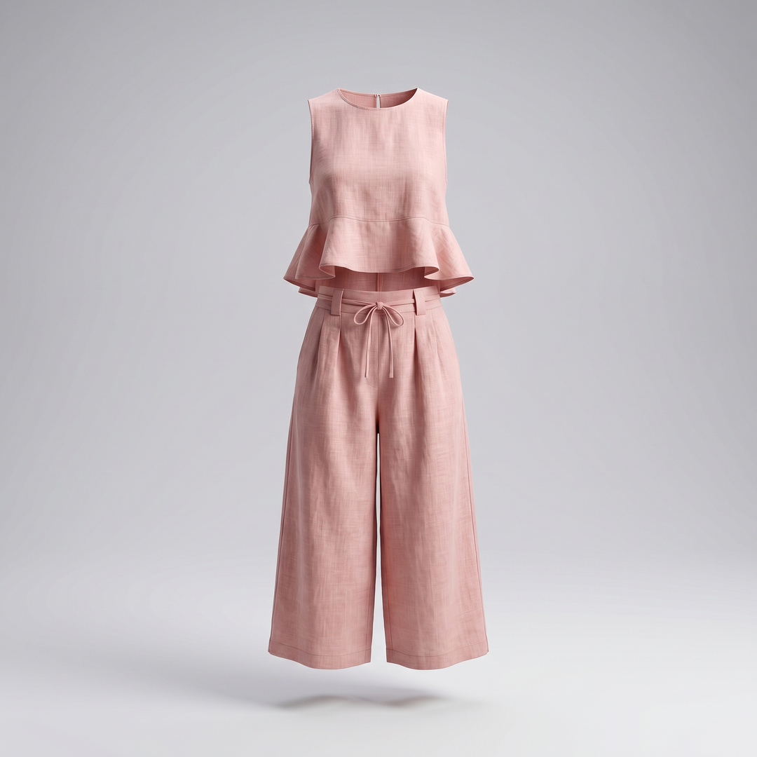 Linavelle | Women's Linen Two-Piece Set – Sleeveless Top & Relaxed Trousers 4