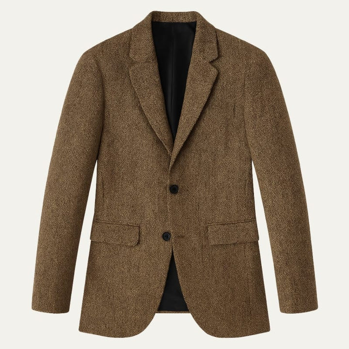 Valtoren | Men’s Tailored Herringbone Wool Blend Blazer