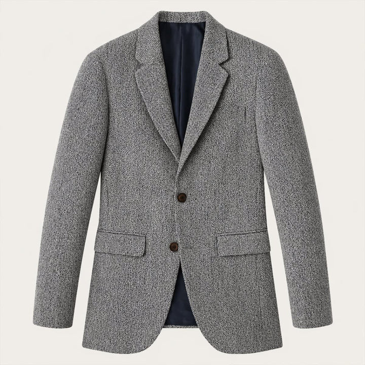 Valtoren | Men’s Tailored Herringbone Wool Blend Blazer